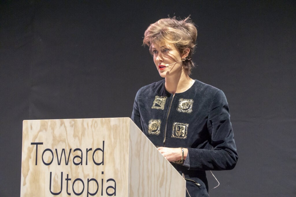 Tatjana von stein of sella concept in london, speaking at heimtextil’s 2019 trend space