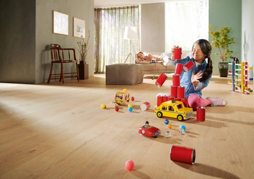 Haro’s Tritty laminate floors are easy on the ears. Click the image for more information.