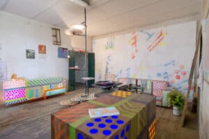 Digitally printed wallpaper in The Forgotten Laboratory,” Markus Benesch Creates/Curious Boy.