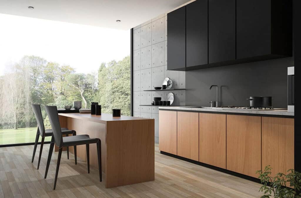 An image of cast polypropylene laminating film used on kitchen cabinetry and flooring.