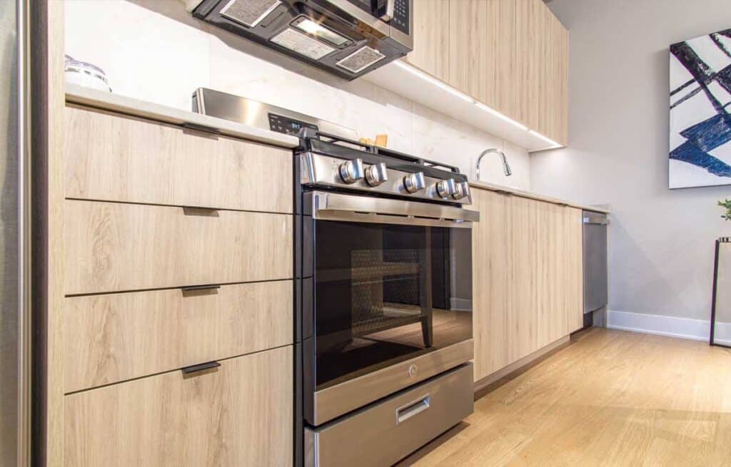 A photo of the kitchen in Sage West Loop