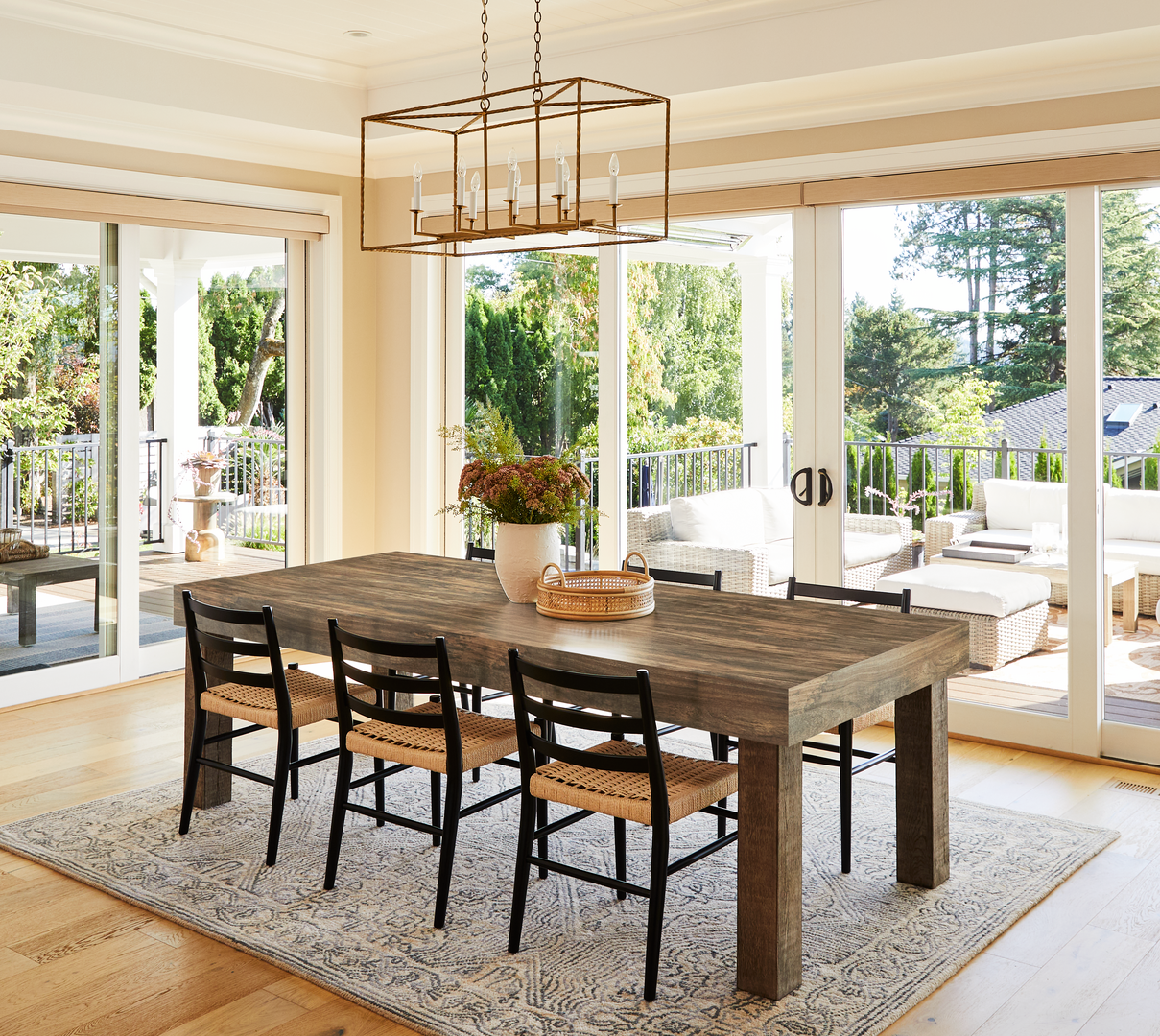 Formica NG Luxe Mango farmhouse table in residential setting